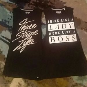Adidas sleeveless muscle tanks